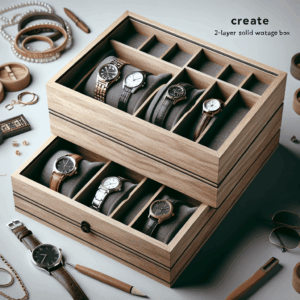 Baskiss 6 Slots Watch Box and Eyewear Sunglass Luxury Storage Box, 2-Layers Solid Wood Watch Display Storage Case Jewelry Organizer with Glass Clear Top for Anniversary, Birthday, Wedding