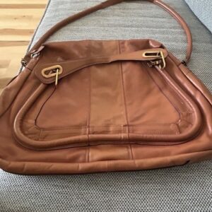 Chloé Clay Paraty-Lar Tan Interior Shoulder Bag Large Clay Leather
