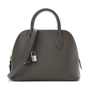 AUTHENTIC Hermes Bolide 25 1923 Bag ETAIN Evercolor Handbag Mini AUTHENTIC Hermes Bolide 25 1923 Bag ETAIN Evercolor Handbag Mini