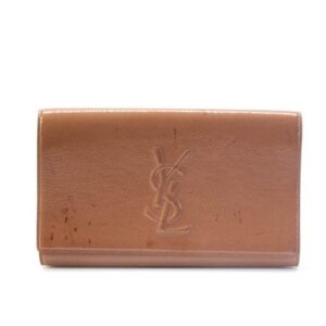 Yves Saint Laurent Womens Light Brown Flap Belle Du Jour Clutch Bag Handbag