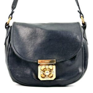 Chloe Elsie Leather Shoulder Bag Purse Black 10311