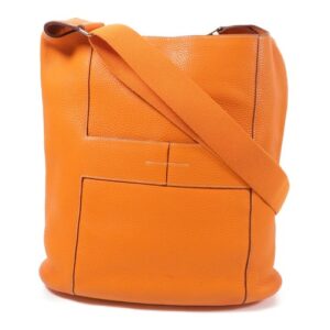 HERMES PHW Good News Shoulder Bag Clemence Leather Orange