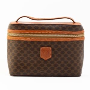 CELINE Macadam Leather Vanity Bag Spacious Vintage Collector Popular Item