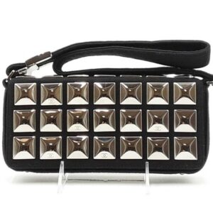 Chanel Ice Cube Pyramid Stud Flap Shoulder Bag In Black Jersey Fw0225ozzxdu