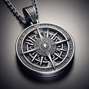 HZMAN Viking Vegvisir Norse Compass Stainless Steel Necklace Double-Sided Hollow Engraving Sun Totem Pendant Norse Amulet Jewelry