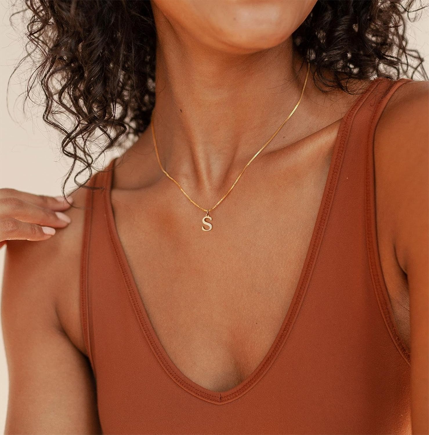 ASCOMY Initial Necklace for Women | Dainty Gold Necklaces 14k Gold Plated Personalized Dainty Initial Pendant Necklace Cute Letter Necklace A-Z Name Necklace Gold Initial Jewelry Gift for Women - Image 2