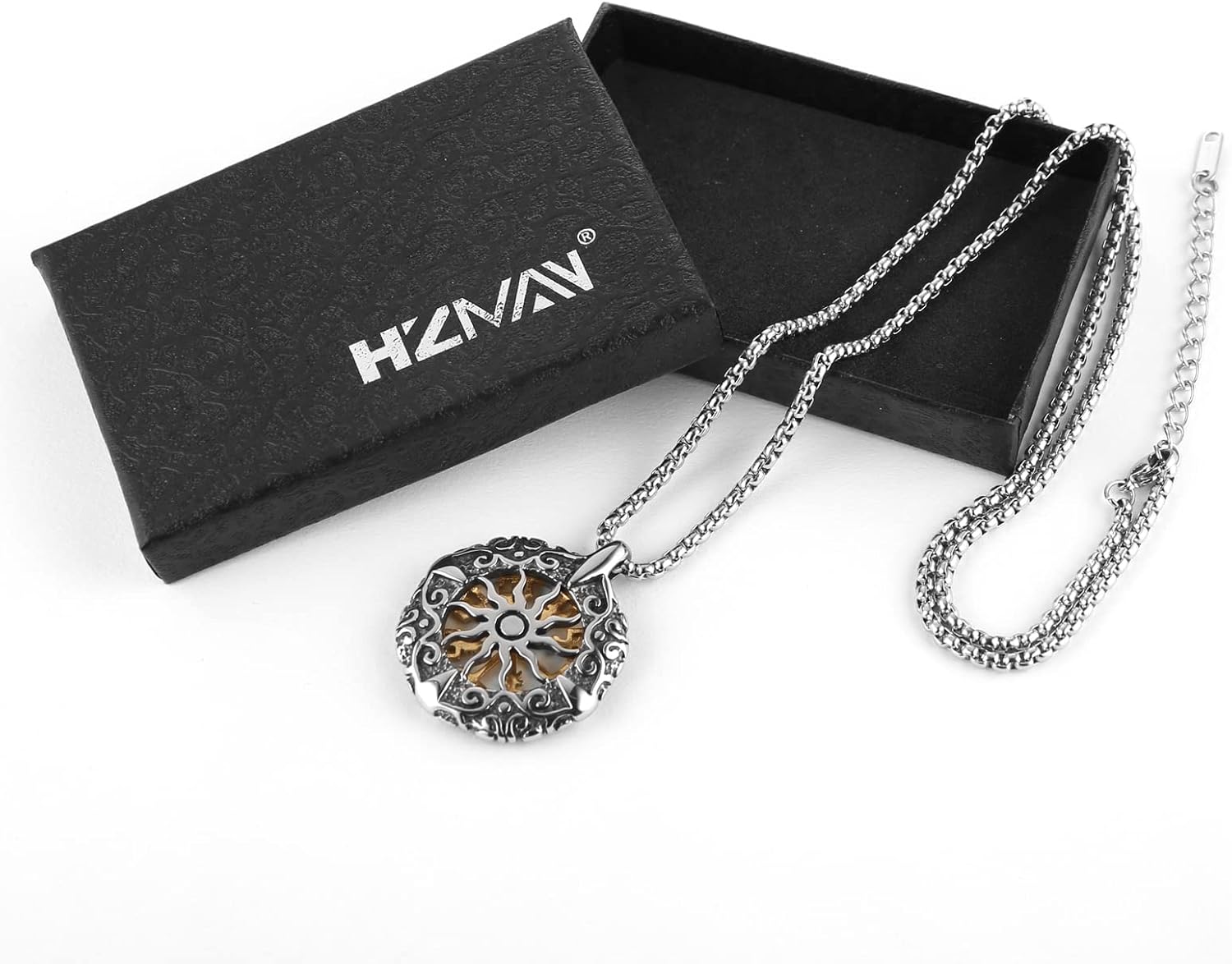 HZMAN Viking Vegvisir Norse Compass Stainless Steel Necklace Double-Sided Hollow Engraving Sun Totem Pendant Norse Amulet Jewelry - Image 7