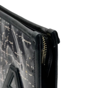 CHANEL Calfskin x Vinyl Clutch Bag Black Gold Hardware 27 Series Ladies Women’s