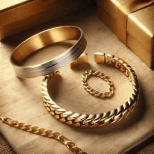 Gold Bracelets for Men 2pcs Men’s Bracelets Set Pulseras Para Hombres Silver Bangle Bracelet for Men Cuban Link Chain for Mens Jewelry Gift