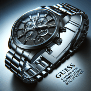 GUESS Stainless Steel Gunmetal Chronograph Bracelet Watch
