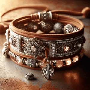 Leather Wrap Bracelet Boho Cuff Bracelets Crystal Bead Bracelet with Clasp Jewelry Gifts for Women