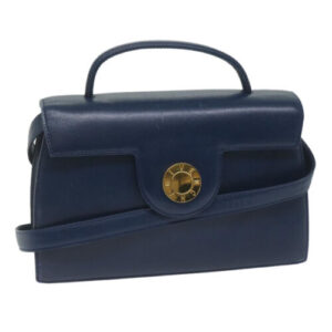 GIVENCHY Hand Bag Leather 2way Navy Auth am5397 GIVENCHY Hand Bag Leather 2way Navy Auth am5397