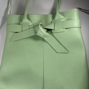 Mint Green Polyurethane Chloe Fragrance Tote Bag With Bow Large