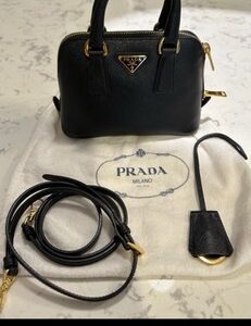 PRADA mini black Saffiano leather bag