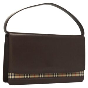 BURBERRY Hand Bag Leather Brown Auth yk17809