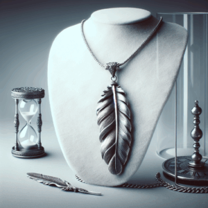 Wcysin Women Girls Antique Vintage Time Necklace Sweater Chain Pendant Feather Pendant Necklace Silver