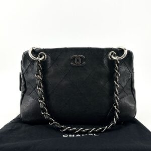 CHANEL Vintage Silver Hardware  Chain Shoulder Bag 28x19x13 134958435
