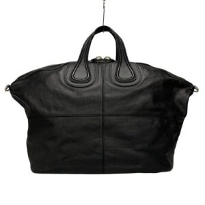Auth GIVENCHY Nightingale – Black Leather Boston Bag Auth GIVENCHY Nightingale – Black Leather Boston Bag