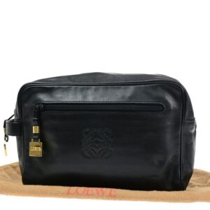 LOEWE Logo Anagram Hand Clutch bag Quilting Leather Brown Gold 09SJ087 LOEWE Logo Anagram Hand Clutch bag Quilting Leather Brown Gold 09SJ087