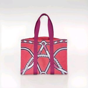 HERMÈS Nuatical Ropes Beach Tote Bag  canvas Red HERMES