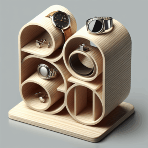 Woodten Solid Wood Single Watch Stand Display for Men Women Single Watch Jewelry Showcase Display Stand for Ring Cufflinks(Beige)