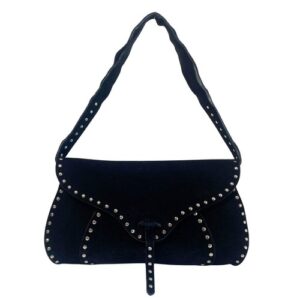 CELINE Suede Black Studs Shoulder Bag
