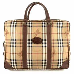 Burberry Briefcase Business Bag Nova Check PVC Leather Authentic