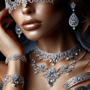 Silver Jewelry for Women Choker Necklace Wedding Jewelry Set for Bride Crystal Necklace Earrings Bracelet Set Bridesmaid Prom Bridal Jewelry Set for Women