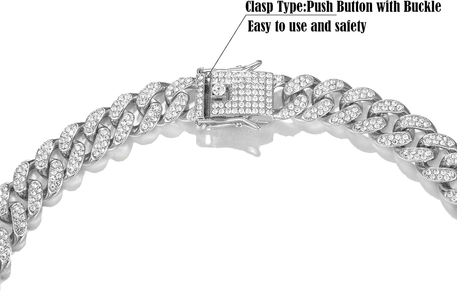 HIPBLING Cuban Link Chain for Men Diamond Miami Cuban Necklace 13mm Iced Out Chain for Mens Women Bling Rapper Hip Hop Jewelry - Image 5