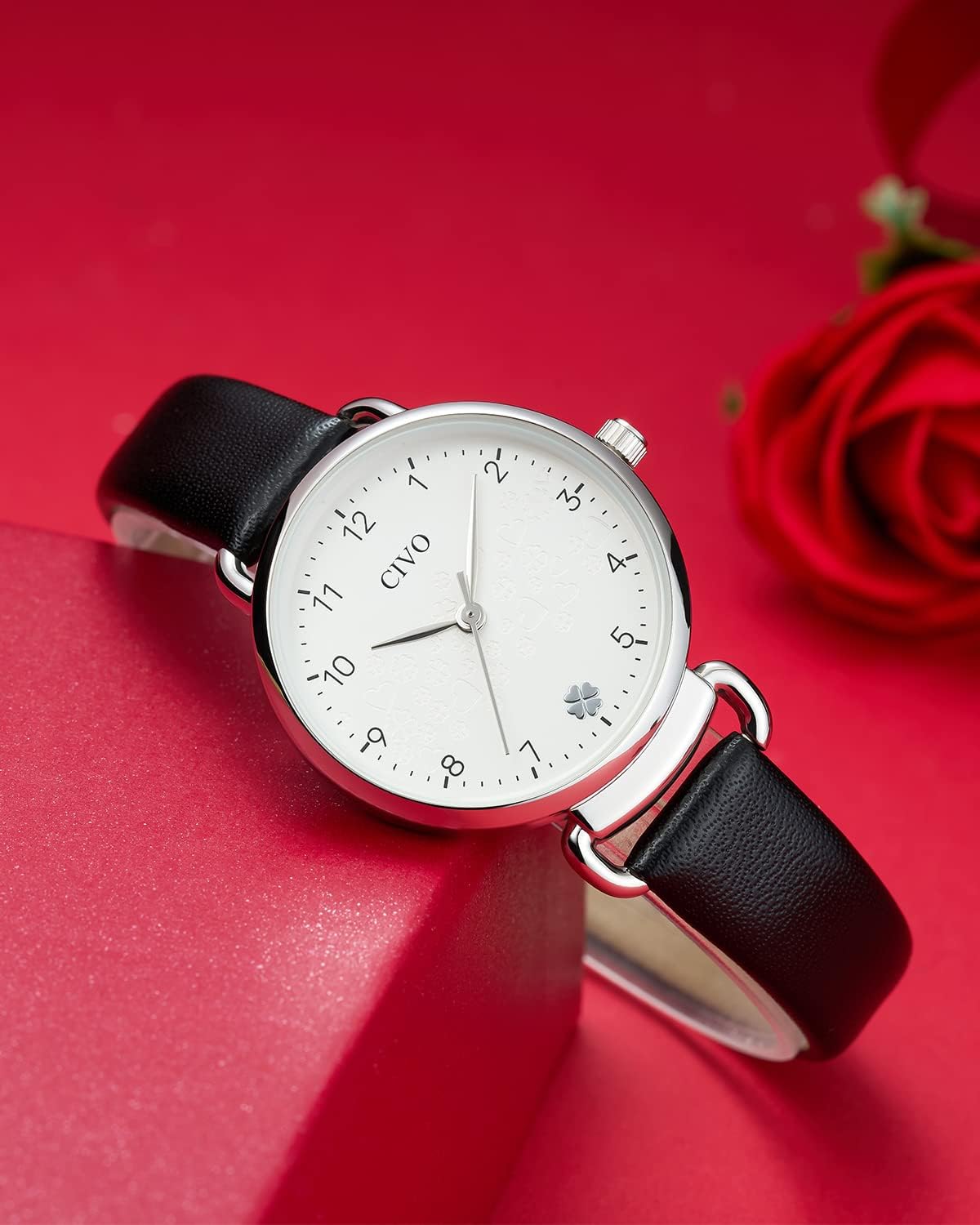 CIVO Womens Watch, Waterproof Womens Wrist Watches Analog Quartz Watch Leather Strap Simple Business Casual Elegant Dress Ladies Watches for Women - Image 2