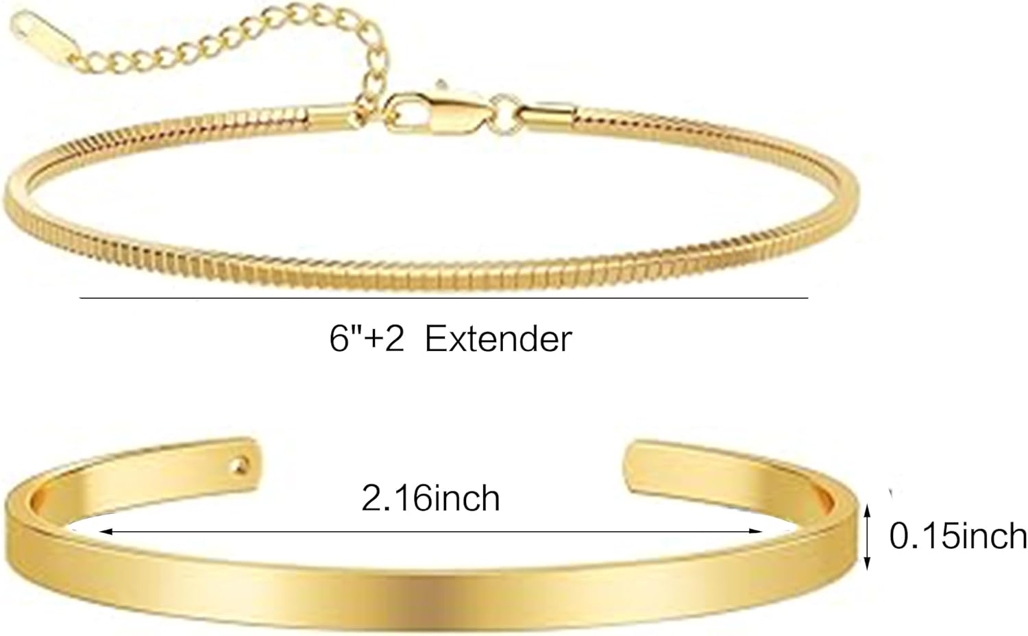 Gold Bracelets for Men 2pcs Men's Bracelets Set Pulseras Para Hombres Silver Bangle Bracelet for Men Cuban Link Chain for Mens Jewelry Gift - Image 7