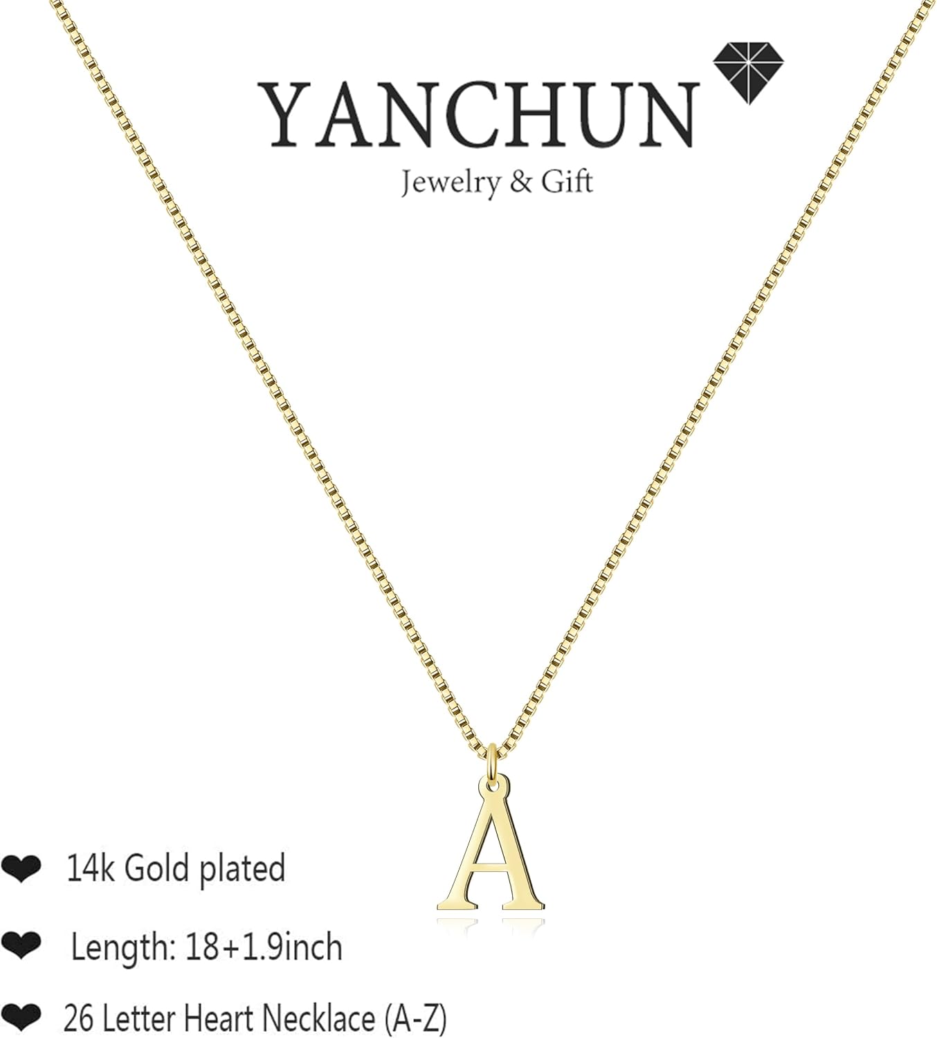 Gold Necklace Women Initial Necklace for Women Dainty Gold Letter Necklace Tiny Box Chain Personal Alphabet Letter Pendant Necklace Gifts Gold Jewelry Outfits Trendy Stuff - Image 5