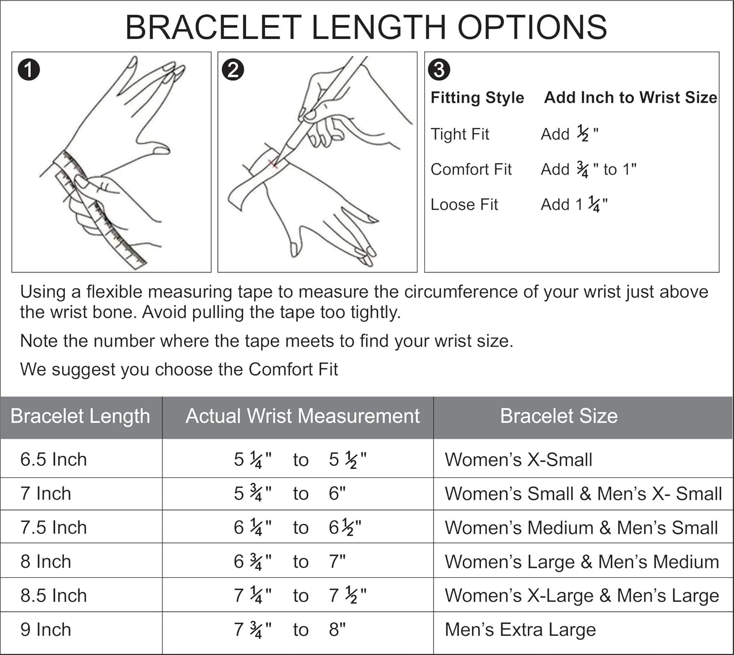 LeCalla Solid 925 Sterling Silver Figaro Link Chain Bracelet | Italian Diamond-Cut Figaro Chain Bracelet for Women Men, Made in Italy (7, 7.5, 8, 8.5, 9 Inches) - Image 3