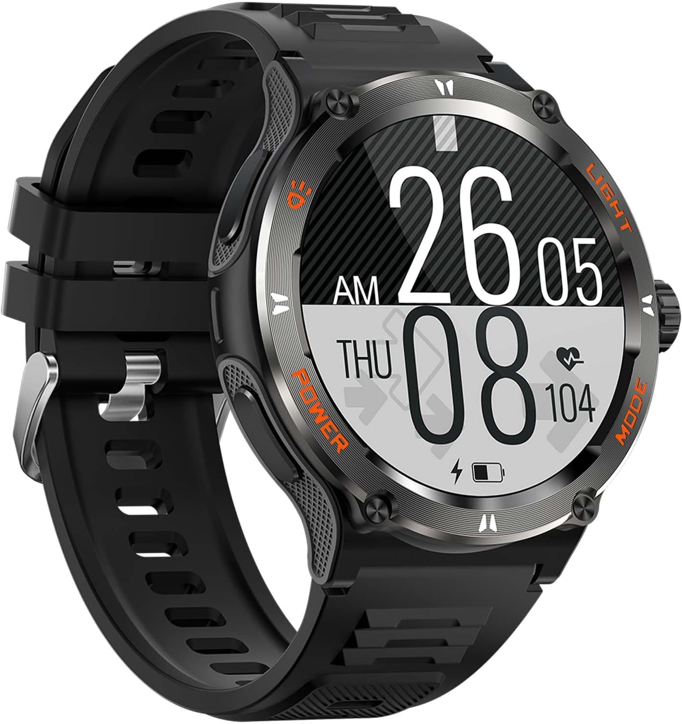 Military Smart Watch for Men with LED Flashlight 500mAh Big Battery Tactical Smart Watch 1.53” Big Screen Rugged Smartwatch 3ATM Waterproof Fitness Tracker with Health Monitor for iPhone Android - Image 13