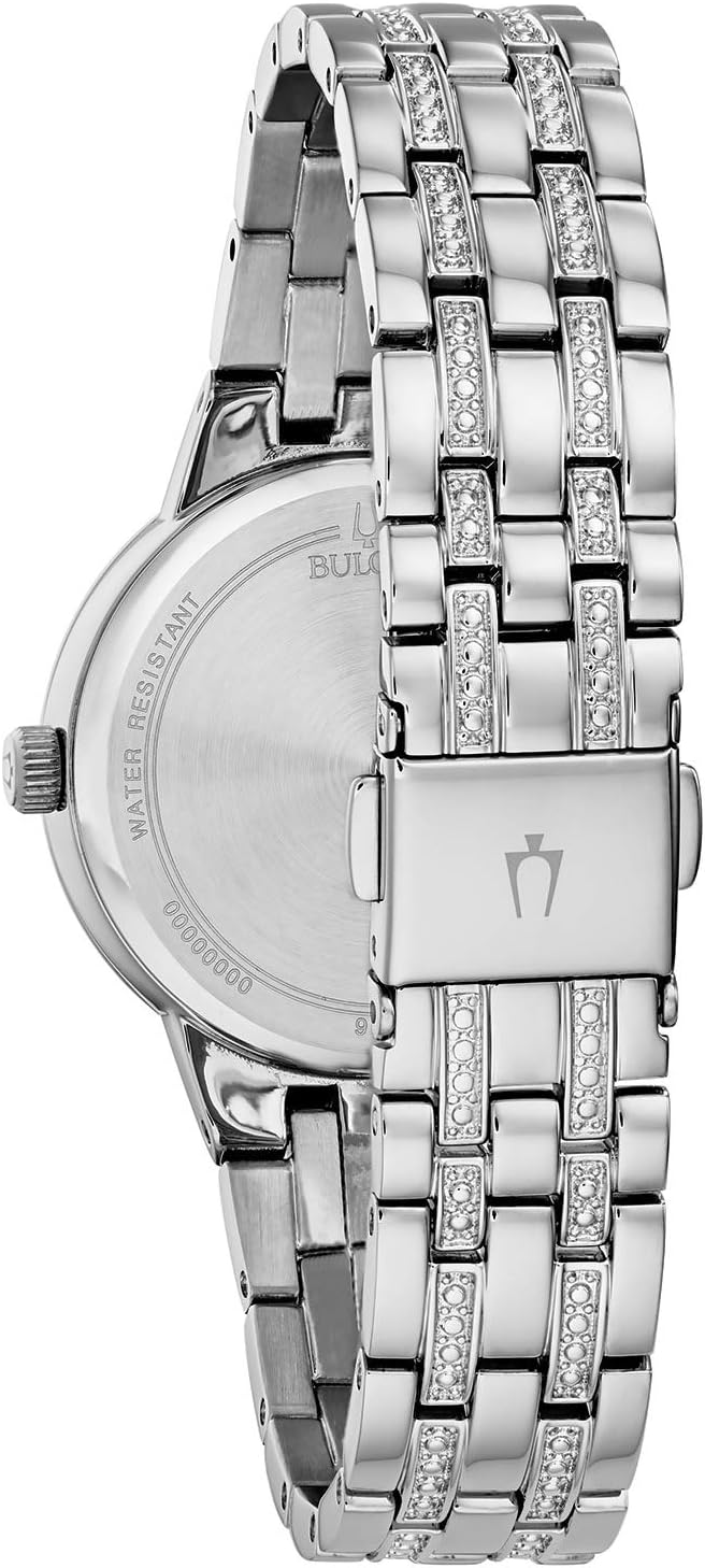 Bulova Ladies' Crystal Phantom 3-Hand Quartz Watch, Faceted Mineral Glass Dial - Image 3