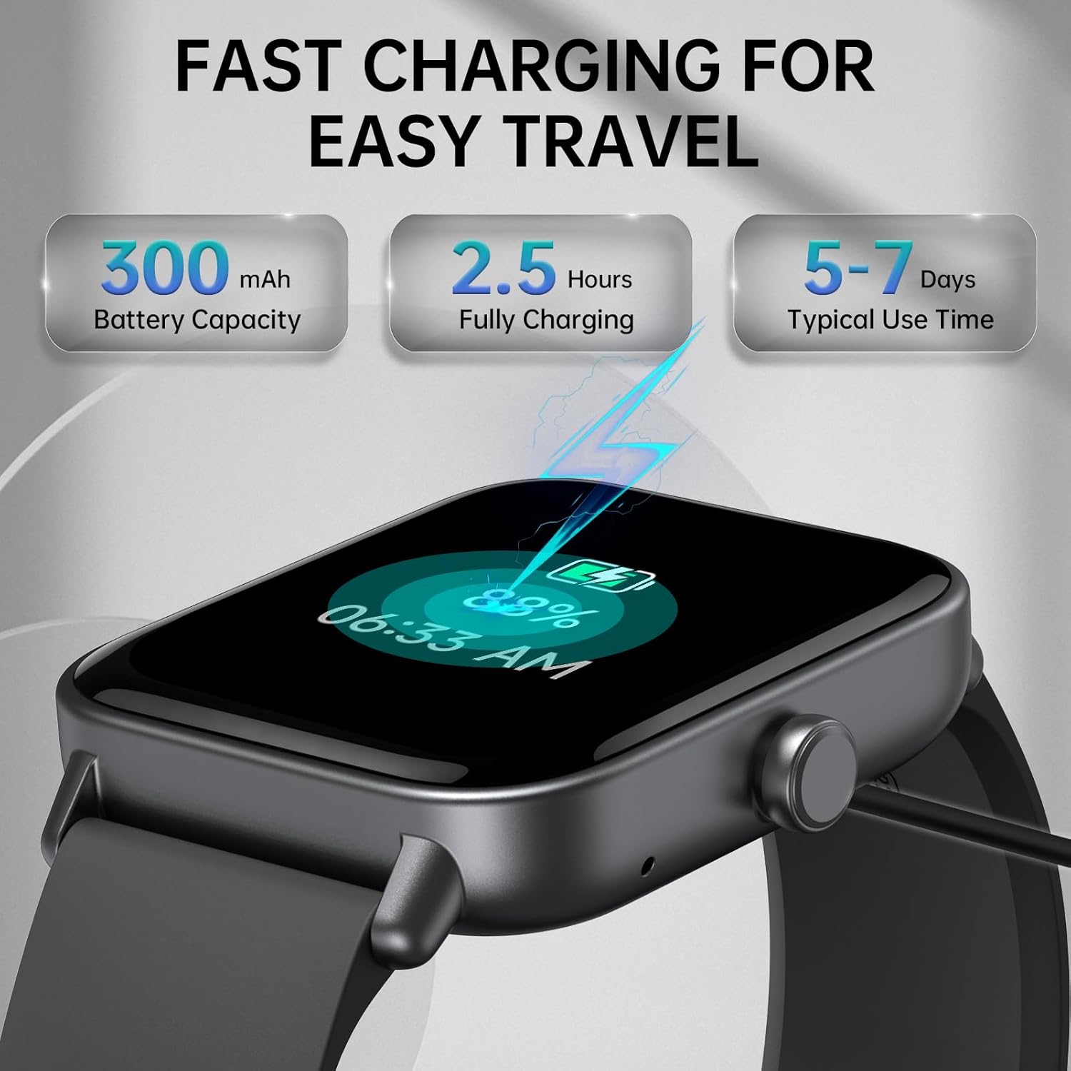 Smart Watch for Men Women (Answer/Make Call) with Alexa Built in, iPhone Android Compatible, Fitness Tracker Heart Rate Blood Oxygen Sleep Monitor 1.8'' Touch Screen Bluetooth Watch IP68 Waterproof - Image 8