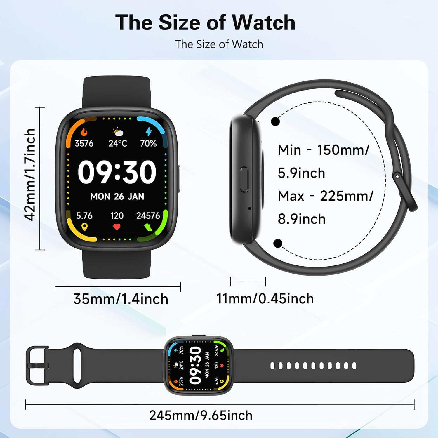 Smart Watch for Men Women,Alexa Built-in Smartwatch(Answer/Make Calls),1.8" HD Fitness Tracker,IP68 Waterproof 100+ Sport Mode Activity Tracker,Heart Rate SpO2 Sleep Monitor,iOS Android Compatible - Image 9