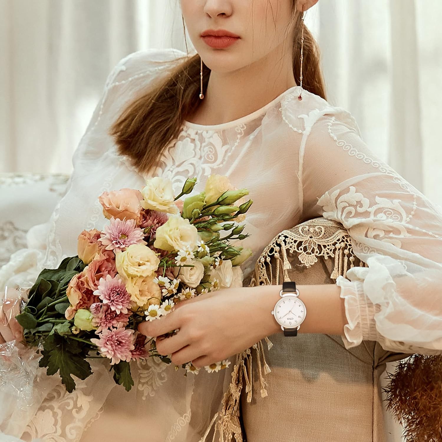 CIVO Womens Watch, Waterproof Womens Wrist Watches Analog Quartz Watch Leather Strap Simple Business Casual Elegant Dress Ladies Watches for Women - Image 5