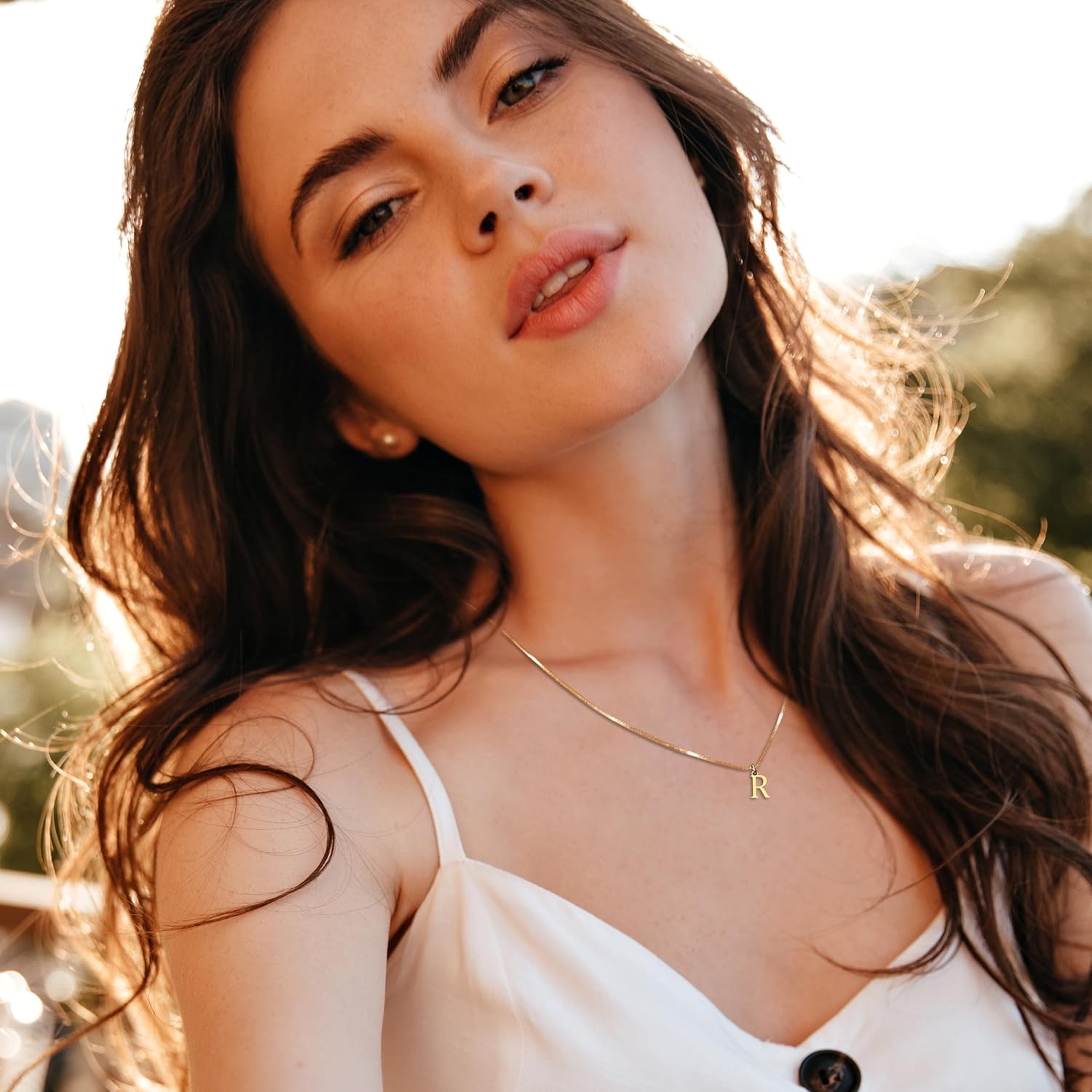 Gold Necklace Women Initial Necklace for Women Dainty Gold Letter Necklace Tiny Box Chain Personal Alphabet Letter Pendant Necklace Gifts Gold Jewelry Outfits Trendy Stuff - Image 7