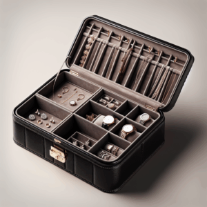 BEWISHOME Jewelry Box Organizer with 4 Watch Case Removable Tray Jewelry Display Storage Case – 7 Necklace Hook – Velvet Lining – Earring Ring Bracelet Case for Women Girls – Black PU Leather SSH07B BEWISHOME Jewelry Box Organizer with 4 Watch Case Removable Tray Jewelry Display Storage Case – 7 Necklace Hook – Velvet Lining – Earring Ring Bracelet Case for Women Girls – Black PU Leather SSH07B