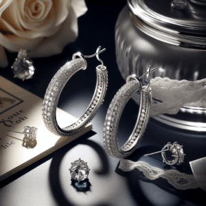 Fashion Jewelry 925 Sterling Silver Rhinestones Hoop Diamond Stud Earrings for Women Fashion Jewelry 925 Sterling Silver Rhinestones Hoop Diamond Stud Earrings for Women