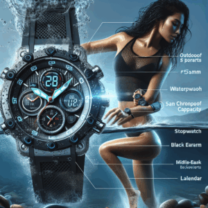 Watches for Women 5ATM Waterproof Digital Womens Watch Outdoor Sport with Alarm/Calendar/Stopwatch/Chronograph/Back Light
