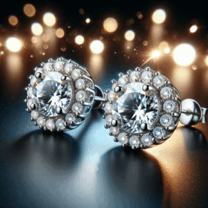 Han han 18K Platinum Plated Halo Stud Earrings, 925 Sterling Silver Round Cut Halo Earrings for Women, Hypoallergenic Cubic Zirconia Diamond Stud Earrings 10MM