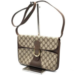 Vintage gucci Shoulder Bag Clutch Bag Purse GG PVC Leather Brown Authentic Vintage gucci Shoulder Bag Clutch Bag Purse GG PVC Leather Brown Authentic