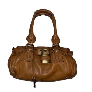 Chloe Tan Brown Paddington Satchel Shoulder Bag With Lock And Key