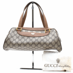 Rare! Vintage GUCCI [Rank A] GG PVC Mini Boston Hand Bag Purse Leather Authentic