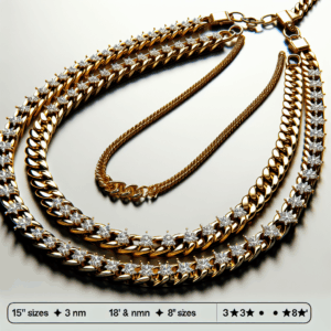 PAVOI 14K Gold Plated 3mm Simulated Diamond Tennis Necklace for Women | Tennis Chain | Chunky Long Gold Necklace for Women| Sizes 15″ and 18″