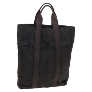 HERMES Acapulco Cabas MM Tote Bag Nylon Brown Auth bs25764