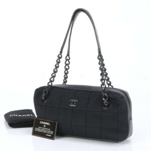 CHANEL Guarantee Cereal Sticker Chocolate Bar Leather Tote Bag Shoulder Bag