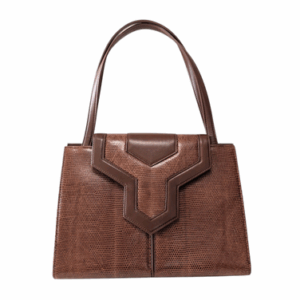 YSL Vintage Shoulder Hand Tote Bag Leather Brown Yves Saint Laurent  Authentic